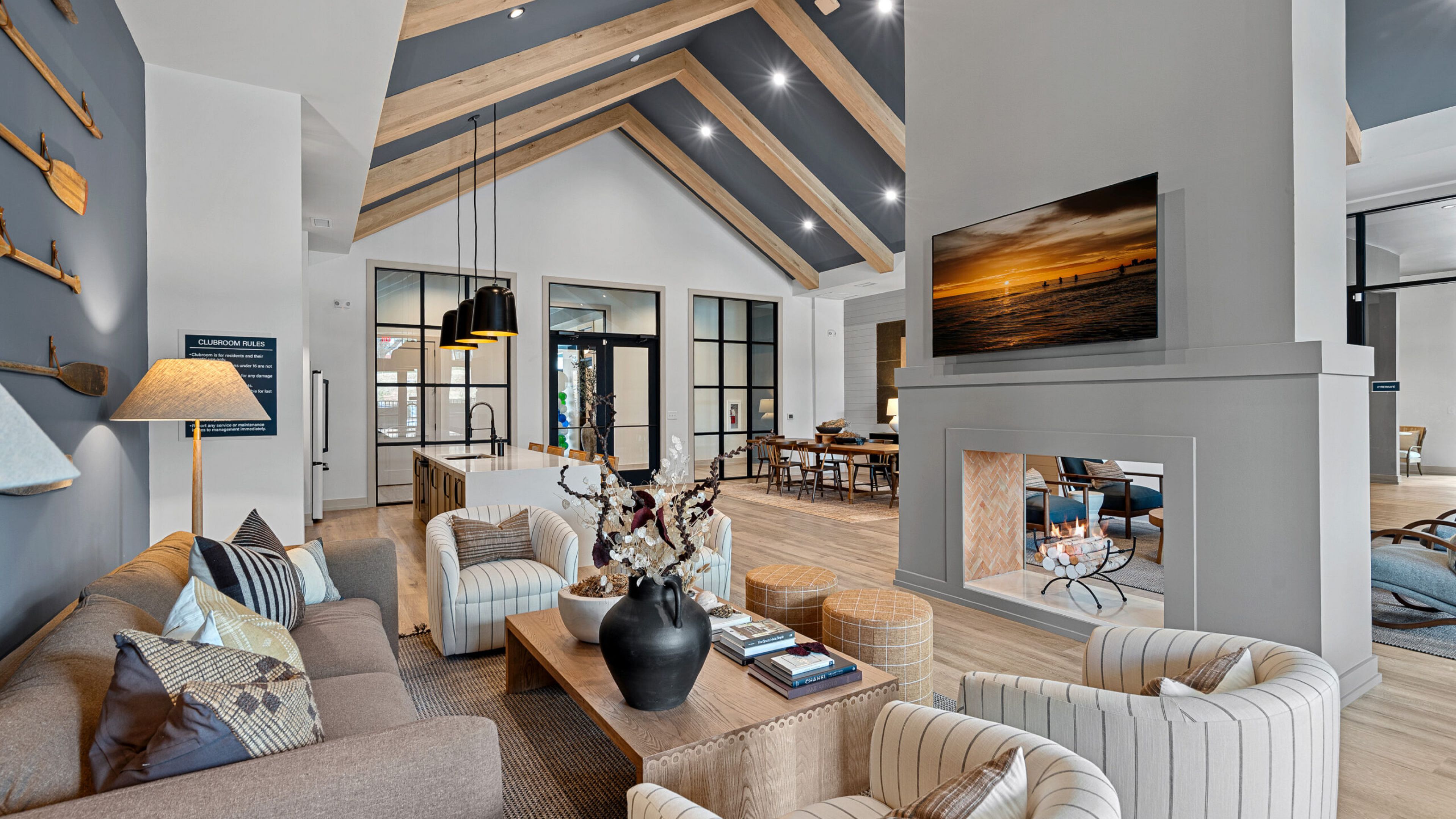 Hawthorne at Holbrook cute dog sitting on apartment living room floor